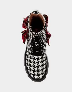 ROZEY BLACK/WHITE -Betsey Johnson BETSEYJOHNSON BOOTIES ROZEY HOUNDSTOOTH BLACK WHITE TOP