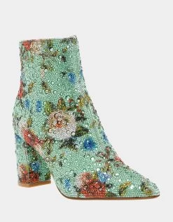 CADYF GREEN MULTI -Betsey Johnson BETSEYJOHNSON BOOTIES SB CADYFMINTFLORAL