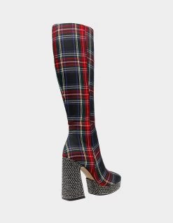 VALERIA BLACK PLAID -Betsey Johnson BETSEYJOHNSON BOOTS VALERIA BLACK PLAID ALT1