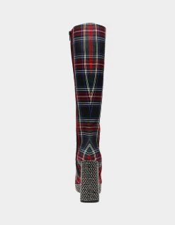 VALERIA BLACK PLAID -Betsey Johnson BETSEYJOHNSON BOOTS VALERIA BLACK PLAID BACK