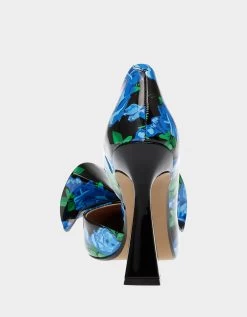 NOBBLE-P BLUE MULTI -Betsey Johnson BETSEYJOHNSON DRESS NOBBLE P BLUE BLACK FLORAL BACK