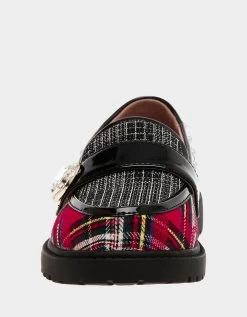 KIDS' MARIM RED MULTI -Betsey Johnson BETSEYJOHNSON KIDS BK VINCE RED PLAID FRONT 00ae6be8 b871 45b1 a9a8 2f88e8f499a2