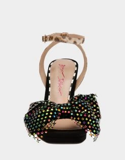 AISHA BLACK MULTI -Betsey Johnson BETSEYJOHNSON SANDALS AISHA BLACK MULTI FRONT 2