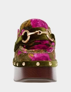 AYDIN GREEN MULTI -Betsey Johnson BETSEYJOHNSON SANDALS AYDIN GREEN MULTI FRONT