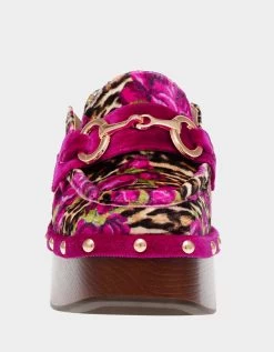 AYDIN LEOPARD MULTI -Betsey Johnson BETSEYJOHNSON SANDALS AYDIN LEOPARD FLORAL MULTI FRONT