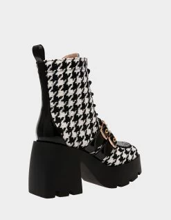 COTTON BLACK/WHITE -Betsey Johnson BETSEYJOHNSON SANDALS COTTON HOUNDSTOOTH ALT1