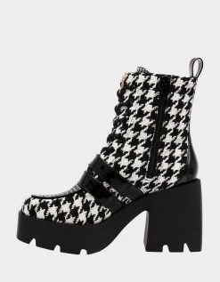 COTTON BLACK/WHITE -Betsey Johnson BETSEYJOHNSON SANDALS COTTON HOUNDSTOOTH INSIDE