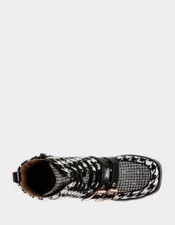 COTTON BLACK/WHITE -Betsey Johnson BETSEYJOHNSON SANDALS COTTON HOUNDSTOOTH TOP