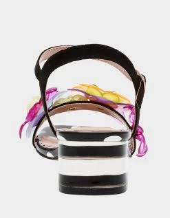 DOTTEE BLACK MULTI -Betsey Johnson BETSEYJOHNSON SANDALS DOTTEEBLK WHTMULTI BACK