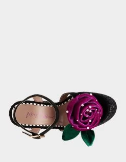 EUGENE BLACK MULTI -Betsey Johnson BETSEYJOHNSON SANDALS EUGENE BLACK TOP