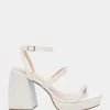 DENNI IVORY -Betsey Johnson BETSEYJOHNSON SANDALS JAMA 3 STRAP IVORY PEARLSSIDE