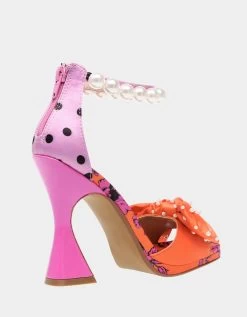 LOISE ORANGE MULTI | RE:LUV -Betsey Johnson BETSEYJOHNSON SANDALS LOISE ORANGEMULTI PINK ALT1