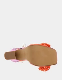 LOISE ORANGE MULTI | RE:LUV -Betsey Johnson BETSEYJOHNSON SANDALS LOISE ORANGEMULTI PINK BOTTOM