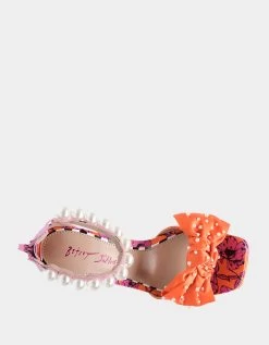 LOISE ORANGE MULTI | RE:LUV -Betsey Johnson BETSEYJOHNSON SANDALS LOISE ORANGEMULTI PINK TOP