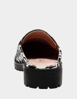 RONIN BLACK/WHITE -Betsey Johnson BETSEYJOHNSON SANDALS RONIN HOUNDSTOOTH BACK