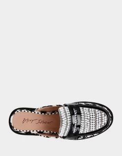 RONIN BLACK/WHITE -Betsey Johnson BETSEYJOHNSON SANDALS RONIN HOUNDSTOOTH TOP