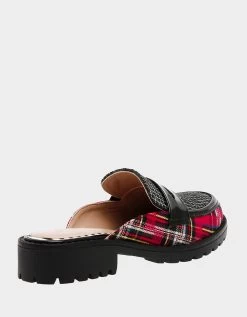 RONIN RED PLAID -Betsey Johnson BETSEYJOHNSON SANDALS RONIN RED MULTI ALT1