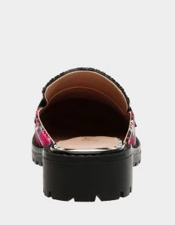 RONIN RED PLAID -Betsey Johnson BETSEYJOHNSON SANDALS RONIN RED MULTI BACK