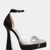 CHER BLACK SATIN -Betsey Johnson BETSEYJOHNSON SANDALS SB CHERBLACKSATIN SIDE