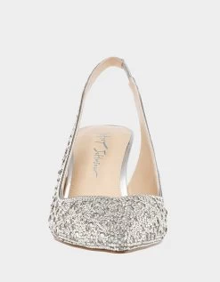 CLARK SILVER -Betsey Johnson BETSEYJOHNSON SANDALS SB CLARK SILVER CRYSTAL FRONT