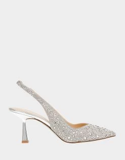 CLARK SILVER -Betsey Johnson BETSEYJOHNSON SANDALS SB CLARK SILVER CRYSTAL SIDE