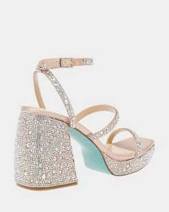 DENNI RHINESTONES -Betsey Johnson BETSEYJOHNSON SANDALS SB DENNI CHAMPAGNE ALT1