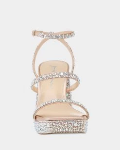 DENNI RHINESTONES -Betsey Johnson BETSEYJOHNSON SANDALS SB DENNI CHAMPAGNE FRONT