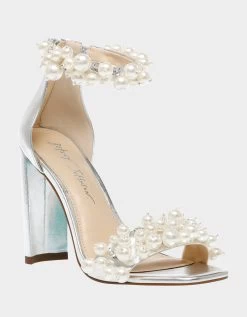 SB-FAY SILVER -Betsey Johnson BETSEYJOHNSON SANDALS SB FAY SILVER PEARL