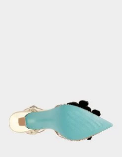 SOFYA GOLD -Betsey Johnson BETSEYJOHNSON SANDALS SB SOFYA GOLD NATURAL BOTTOM