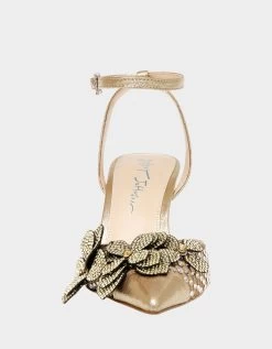SOFYA GOLD -Betsey Johnson BETSEYJOHNSON SANDALS SB SOFYA GOLD NATURAL FRONT
