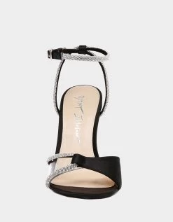 VERA BLACK SATIN -Betsey Johnson BETSEYJOHNSON SANDALS SB VERABLACK FRONT