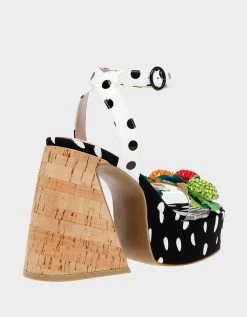 SPRITE BLACK/WHITE -Betsey Johnson BETSEYJOHNSON SANDALS SPRITEBLK WHTMULTI ALT1