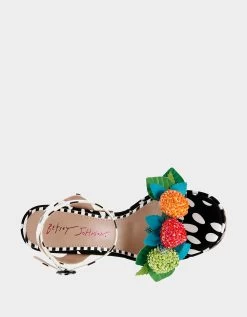 SPRITE BLACK/WHITE -Betsey Johnson BETSEYJOHNSON SANDALS SPRITEBLK WHTMULTI TOP