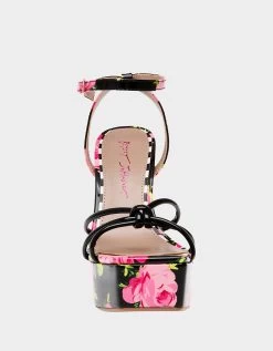 TIKY BLACK MULTI -Betsey Johnson BETSEYJOHNSON SANDALS TIKYBLACKMULTI FRONT