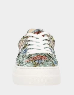 SIDNY GREEN MULTI 14 SIDNY GREEN MULTI -Betsey Johnson BETSEYJOHNSON SNEAKERS SB SIDNY MINT FLORAL FRONT