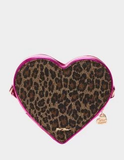 LEOPARD HEART CROSSBODY LEOPARD -Betsey Johnson BETSEYJOHNSON HANDBAGS BJ34525M LEOPARD BACK