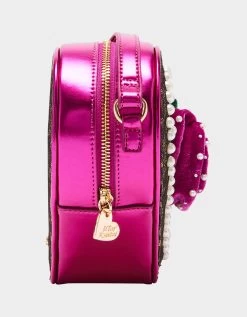 LEOPARD HEART CROSSBODY LEOPARD -Betsey Johnson BETSEYJOHNSON HANDBAGS BJ34525M LEOPARD SIDE