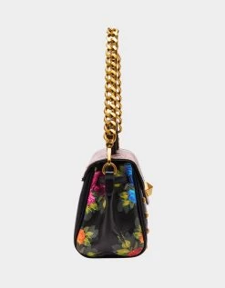 LEOPARD FLORAL SATCHEL MULTI -Betsey Johnson BETSEYJOHNSON HANDBAGS BJ34725F MULTI SIDE