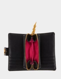 SKULLICIOUS BIFOLD WALLET BLACK -Betsey Johnson BETSEYJOHNSON HANDBAGS BJ34825M BLACK INSIDE