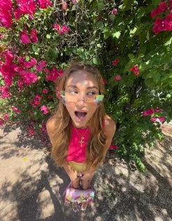 TAKE FLIGHT SUNGLASSES IRIDESCENT -Betsey Johnson BETSEY 2023 Q2 CONTENTCREATOR SOPHIECORNWELL 191 TAKE FLIGHT