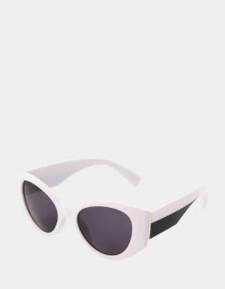 DOUBLE TAKE SUNGLASSES BLACK/WHITE -Betsey Johnson BJ 23 200 WHT ANGLED