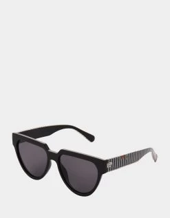 PROOF POSITIVE SUNGLASSES BLACK 6 PROOF POSITIVE SUNGLASSES BLACK -Betsey Johnson BJ 23 201 BLK ANGLED