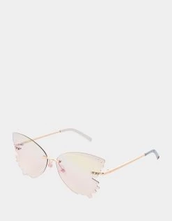 TAKE FLIGHT SUNGLASSES IRIDESCENT -Betsey Johnson BJ 23 204 EMB CLR ANGLED