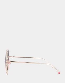 ALL THE TRIMMINGS SUNGLASSES GOLD -Betsey Johnson BJ 23 212 EMB GLD SIDE 1