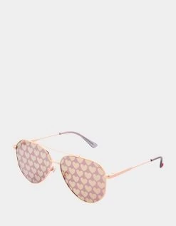 THE FINE PRINT SUNGLASSES GOLD -Betsey Johnson BJ 23 79 RSE ANGLED