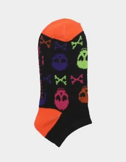 NEON SKULLS LOW CUT 10 PACK BLACK MULTI -Betsey Johnson BJSKL0145 1