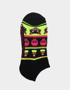 NEON SKULLS LOW CUT 10 PACK BLACK MULTI -Betsey Johnson BJSKL0145 10