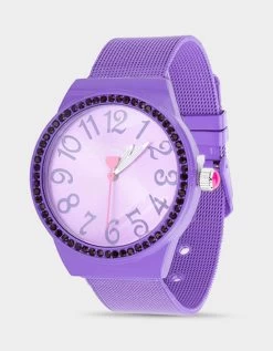 BETSEY TIME MESH STRAP WATCH PURPLE