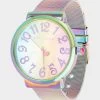 BETSEY TIME OILSLICK MESH STRAP WATCH MULTI -Betsey Johnson BJW129
