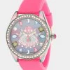 BETSEY TIME MULTI EYE WATCH PINK